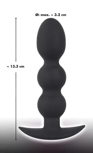 Black Velvets Heavy - 145g-os gömbös anál plug (fekete)