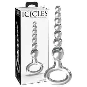 Icicles No. 67 - gömbös üveg dildó (átlátszó)