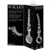 Icicles No. 67 - gömbös üveg dildó (átlátszó)