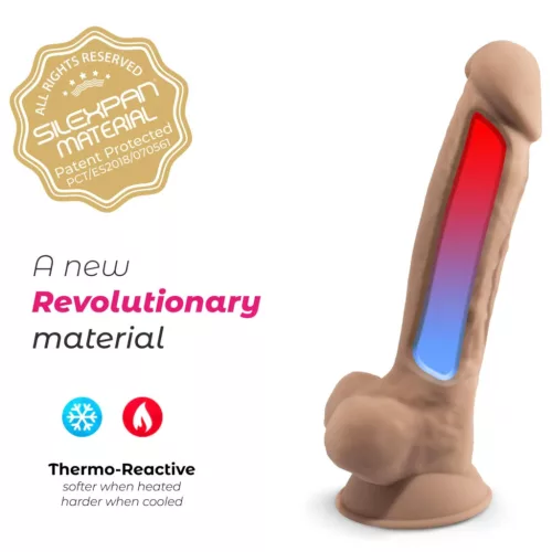 Silexd 7 - tapadókorongos dildó - 17,5cm (natúr)