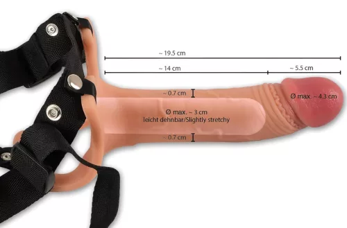 Realistixxx Strap-on - felcsatolható, üreges dildó (natúr)