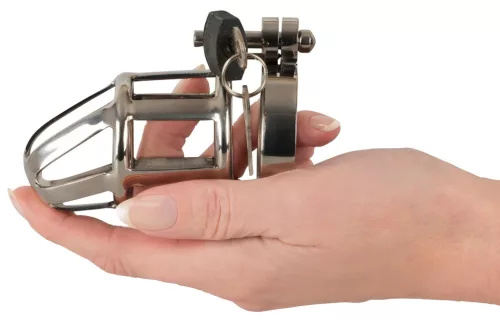 You2Toys - Chastity Cage - fém pénisz ketrec, lakattal