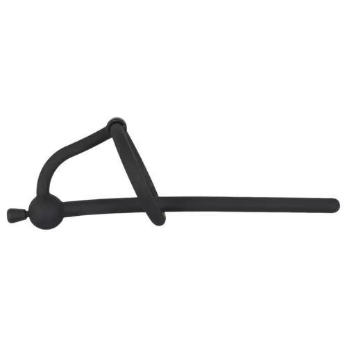 Penisplug - szilikon dilátor makkgyűrűvel (0,6mm) - fekete