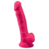 Silexd 7 - tapadókorongos, herés dildó - 17,5cm (pink)
