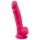 Silexd 7 - tapadókorongos, herés dildó - 17,5cm (pink)