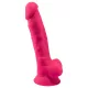 Silexd 7 - tapadókorongos, herés dildó - 17,5cm (pink)