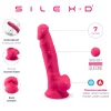 Silexd 7 - tapadókorongos, herés dildó - 17,5cm (pink)