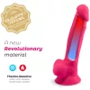 Silexd 7 - tapadókorongos, herés dildó - 17,5cm (pink)
