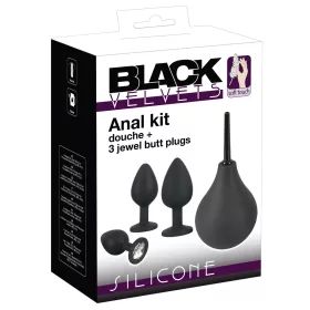 Black Velvets - anál plug szett (4 részes) - fekete