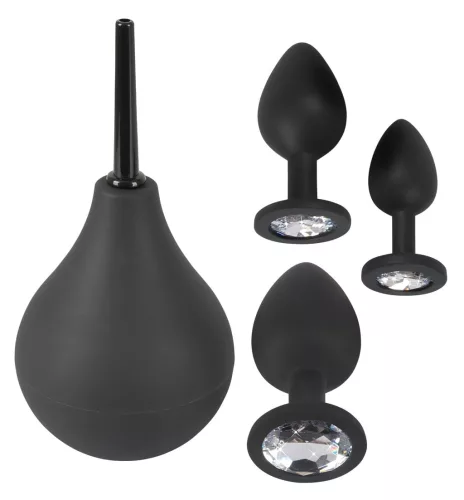 Black Velvets - anál plug szett (4 részes) - fekete