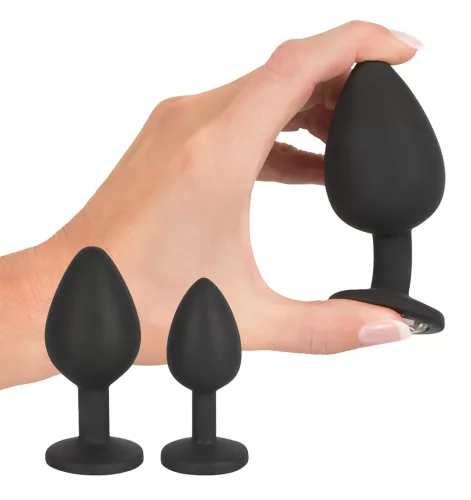 Black Velvets - anál plug szett (4 részes) - fekete