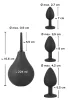 Black Velvets - anál plug szett (4 részes) - fekete
