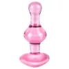 Icicles No. 75 - szíves, üveg anál plug (pink)