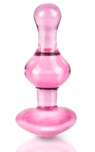 Icicles No. 75 - szíves, üveg anál plug (pink)