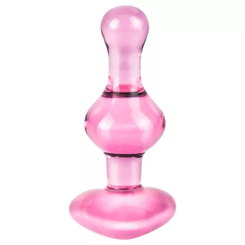 Icicles No. 75 - szíves, üveg anál plug (pink)