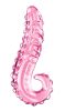 Icicles No. 24 - bordázott nyelv üveg dildó (pink)