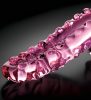 Icicles No. 24 - bordázott nyelv üveg dildó (pink)