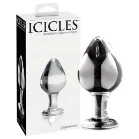 Icicles No. 25 - kúpos, üveg anál plug (átlátszó)