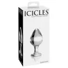Icicles No. 25 - kúpos, üveg anál plug (átlátszó)