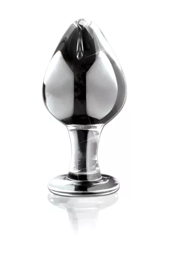 Icicles No. 25 - kúpos, üveg anál plug (átlátszó)