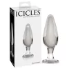 Icicles No. 26 - kúpos, üveg anál plug (átlátszó)