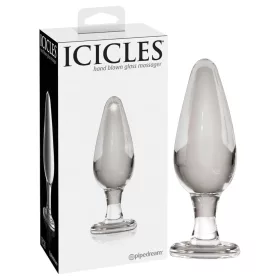 Icicles No. 26 - kúpos, üveg anál plug (átlátszó)