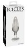 Icicles No. 26 - kúpos, üveg anál plug (átlátszó)