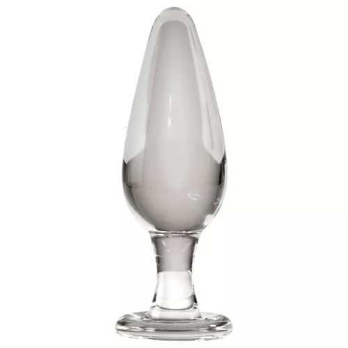 Icicles No. 26 - kúpos, üveg anál plug (átlátszó)