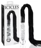 Icicles No. 38 - bőr korbács és üveg dildó (átlátszó-fekete)