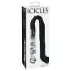 Icicles No. 38 - bőr korbács és üveg dildó (átlátszó-fekete)