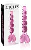 Icicles No. 43 - gyöngyös, szíves üveg dildó (pink)