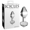 Icicles No. 44 - kúpos, üveg anál plug (átlátszó)