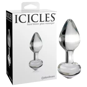 Icicles No. 44 - kúpos, üveg anál plug (átlátszó)