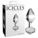 Icicles No. 44 - kúpos, üveg anál plug (átlátszó)