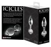Icicles No. 44 - kúpos, üveg anál plug (átlátszó)