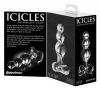 Icicles No. 47 - tripla gyöngyös, üveg anál plug (átlátszó)