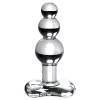 Icicles No. 47 - tripla gyöngyös, üveg anál plug (átlátszó)