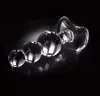 Icicles No. 47 - tripla gyöngyös, üveg anál plug (átlátszó)