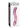 Icicles No. 55 - kétvégű, G-pont üveg dildó (pink)