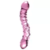 Icicles No. 55 - kétvégű, G-pont üveg dildó (pink)
