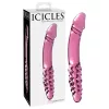 Icicles No. 57 - péniszes kétvégű üveg dildó (pink)