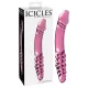 Icicles No. 57 - péniszes kétvégű üveg dildó (pink)