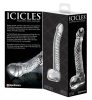 Icicles No. 61 - herés, péniszes üveg dildó (átlátszó)