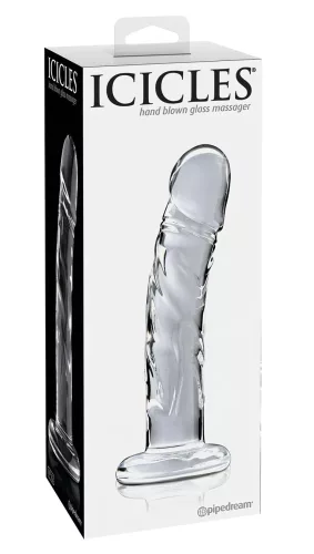 Icicles No. 62 - péniszes üveg dildó (átlátszó)