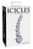 Icicles No. 66 - íves, gömbös, üveg dildó (átlátszó)
