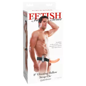   Fetish Strap-On 8 - felcsatolható, üreges vibrátor (natúr)