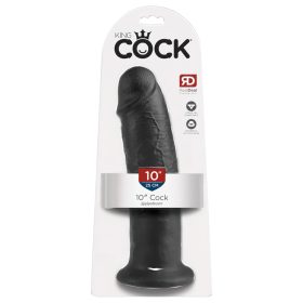 King Cock 10 - tapadókorongos dildó (25cm) - fekete