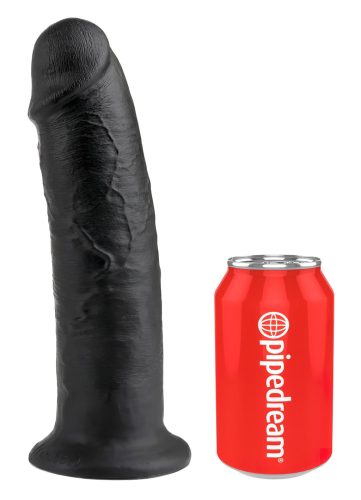 King Cock 10 - tapadókorongos dildó (25cm) - fekete