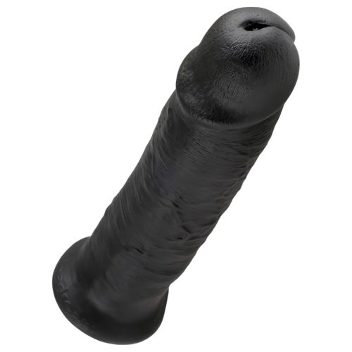 King Cock 10 - tapadókorongos dildó (25cm) - fekete