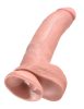 King Cock 9 - nagy tapadókorongos, herés dildó (23cm) - natúr